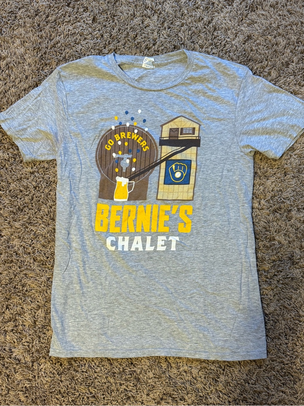 Bernie's Chalet Go Brewers Gray Graphic Tee